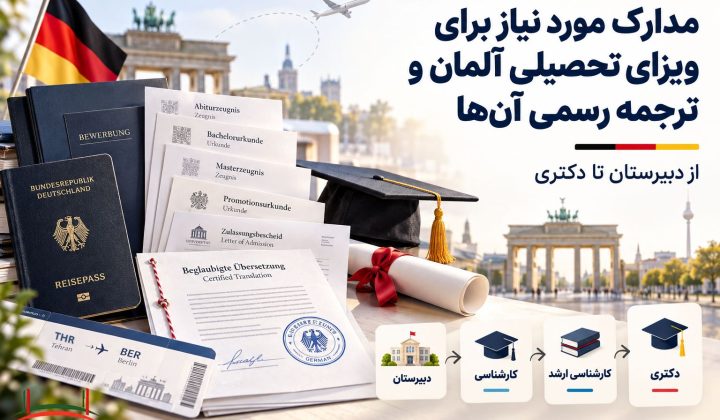 مدارک مورد نیاز برای ویزای تحصیلی آلمان و ترجمه آن
